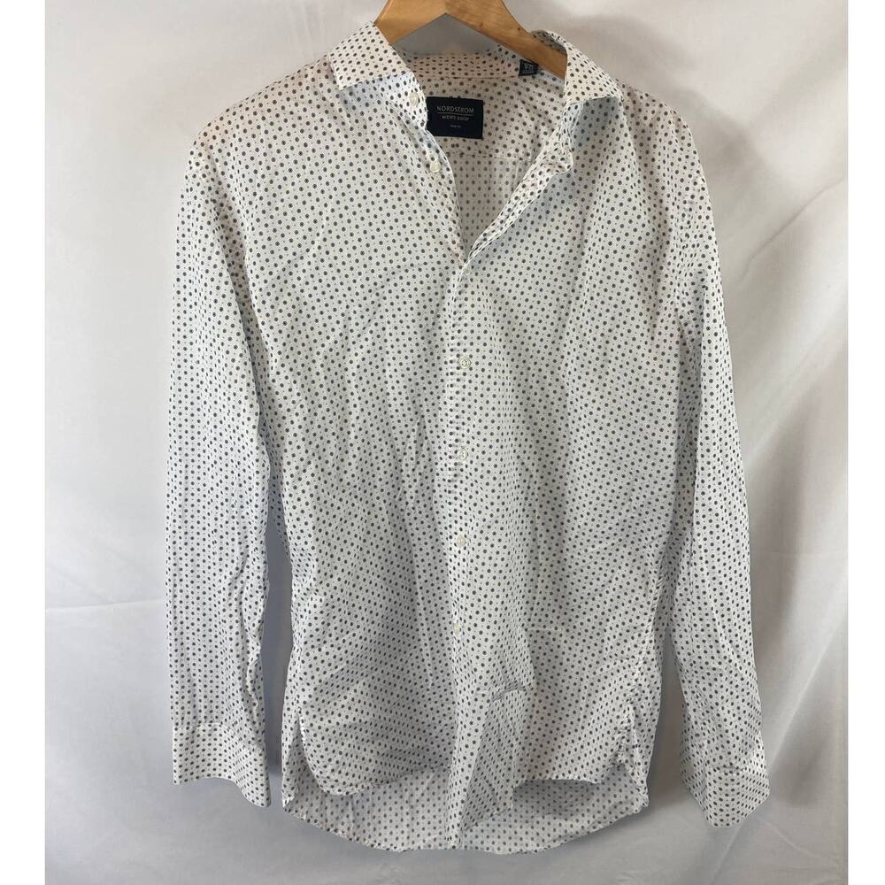 NWOT Nordstrom Mens Shop Trim Fit Long Sleeve Button Down Shirt 16